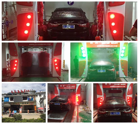 中國云南大理白族鶴慶百貨停車場安裝凱沃歐標龍門7刷電腦洗車機