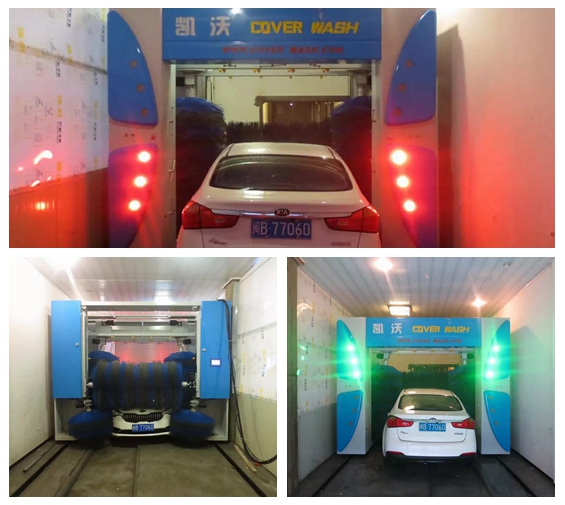 中國福建省莆田市仙游縣速七汽車服務(wù)中心安裝歐標凱沃龍門5刷電腦洗車機