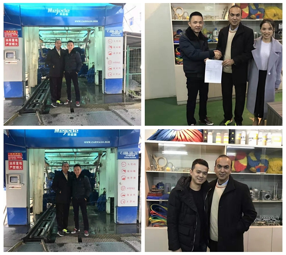 中國溫州凱沃2017新款歐標隧道11刷電腦洗車機中東客戶簽訂合同現(xiàn)場