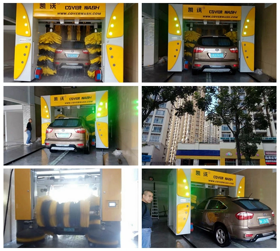 中國(guó)廣東省廣東增城區(qū)安裝升級(jí)版3017款凱沃龍門7刷往復(fù)式電腦洗車機(jī)現(xiàn)場(chǎng)