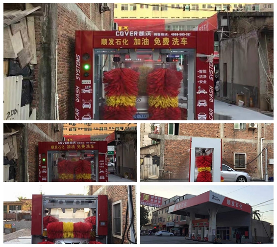 中國(guó)福建省泉州市康美鎮(zhèn)307省道順發(fā)石化加油站安裝精簡(jiǎn)版凱沃龍門五刷現(xiàn)場(chǎng)